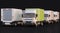 Group of Delivery Trucks with Front and Rear View
