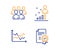 Group, Diagram chart and Stats icons set. Certificate sign. Developers, Presentation graph, Business analysis. Vector