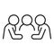 Group dialog icon outline vector. Speak think