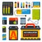 Group of different batteries vector icons