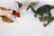 Group of dinosaurus plastic toy model