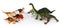 Group of dinosaurus plastic toy models