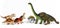 Group of dinosaurus plastic toy models