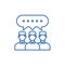 Group discussion line icon concept. Group discussion flat  vector symbol, sign, outline illustration.