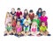 Group of Diverse Children on White Background