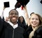 Group of diverse graduating students