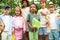 Group of diverse kids interested in nature