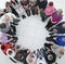 group of diverse mature people sitting in a circle.