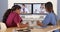 Group of diverse medical doctors video conferencing