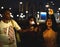 Group of diverse teenagers enjoying the sparklers