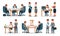 Group of Diverse Working People Vector Illustrated Set