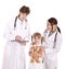 Group doctor with happy child. Medicine.