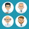 Group doctor professional icons round