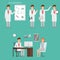 Group of doctors characters and hospital staff. Medical team concept in flat design. Healfthcare concept. Medic male