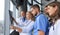 Group of doctors checking x-rays in a hospital