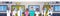 Group Of Doctors In Hospital Corridor Horizontal Banner Diverse Medical Workes In Modern Clinic