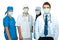 Group of doctors with masks
