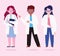 group doctors medical characters professional cartoon