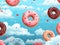 a group of donuts in the sky