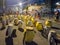 Group of drums from a candombe comparsa in the street