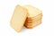 Group of dry crackers isolated on white background. Salty biscuit snack