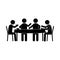group eating, friends eating in restaurant icon. Element of dinner in a restaurant illustration. Premium quality graphic design