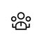 Group of employee icon design. workers community symbol. worker resign icon design. employee with cross symbol. simple clean line