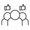 Group engaging content icon, outline style