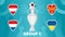Group of European football 2020 tournament final concept vector