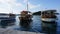 Group of excursion boats anchored in the marina of Pula