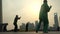 Group exercising with Tai Chi on The Bund, Shanghai