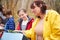 Group Exploring Woods At Outdoor Activity Centre