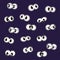 Group of eyes, crazy vector icon