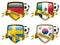 Group F 4 Countries Flags icon with gold frame & ribbons