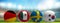 Group F Russia. Germany Sweden Korea Mexico. soccer football ball 3d rendering