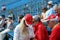 Group Of Fans And Supporters of Ferrari With Shirts And Caps