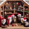 A group of ferrets in a tiny Santas workshop, crafting miniature gifts3