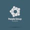 Group fire people logo handshake in a circle,Teamwork icon.vector illustrator