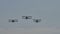 Group of First World War biplane historic vintage aircrafts in flight