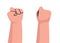 Group of fists raised up in air vector illustration