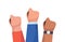 Group of fists raised up in air vector illustration