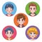 group of five cute youngs boys teenagers manga anime characters