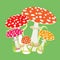 Group with fly agaric, Amanita muscaria.