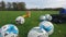 A group of footballs from training session
