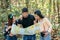 Group of Freind reading map on country walk