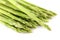 A group of fresh asparagus on white background