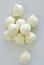 Group of fresh bocconcini balls of cheese