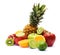 Group of fresh fruits over white background