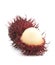 Group of Fresh Red Rambutan Isolated on a White Background