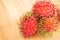 Group of fresh sweet rambutans